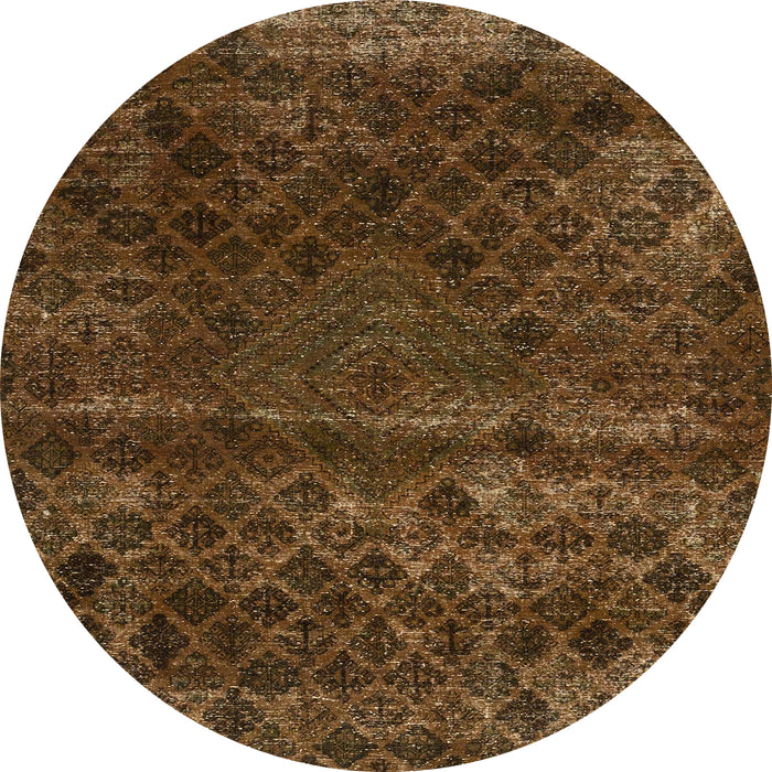 Round Abstract Red Modern Rug, abs1853