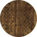 Round Machine Washable Abstract Brown Modern Rug, wshabs1853brn