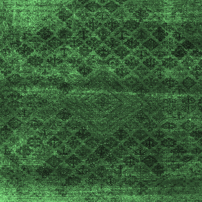 Square Abstract Emerald Green Modern Rug, abs1853emgrn