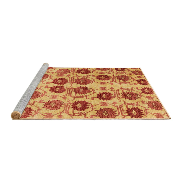 Sideview of Machine Washable Abstract Fire Red Rug, wshabs1854