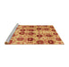 Sideview of Machine Washable Abstract Fire Red Rug, wshabs1854