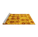 Sideview of Machine Washable Abstract Yellow Modern Rug, wshabs1854yw