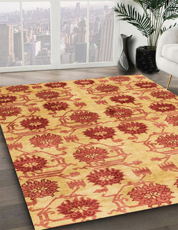 Machine Washable Abstract Fire Red Rug in a Family Room, wshabs1854