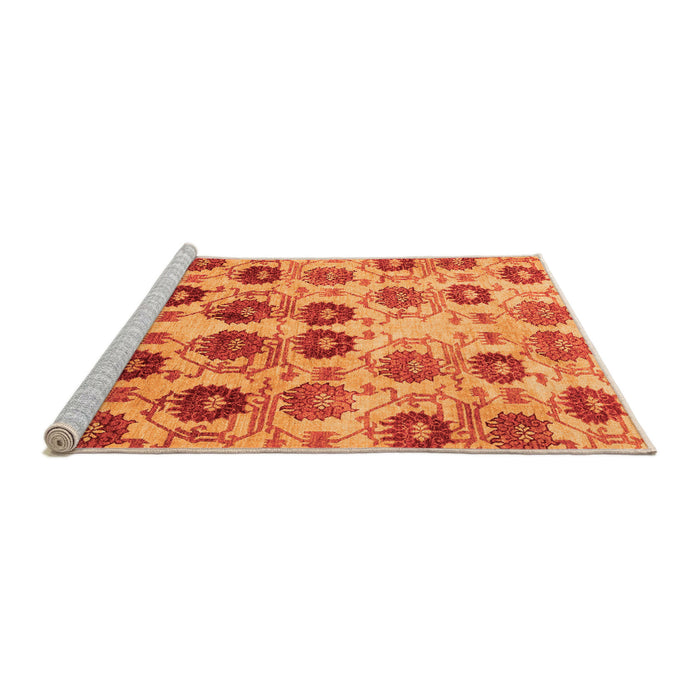Sideview of Machine Washable Abstract Orange Modern Area Rugs, wshabs1854org