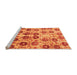 Sideview of Machine Washable Abstract Orange Modern Area Rugs, wshabs1854org