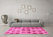 Machine Washable Abstract Pink Modern Rug in a Living Room, wshabs1854pnk