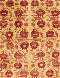 Machine Washable Abstract Fire Red Rug, wshabs1854