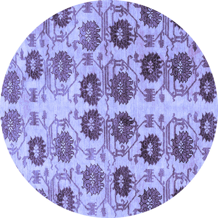 Round Abstract Blue Modern Rug, abs1854blu