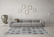 Machine Washable Abstract Gray Modern Rug in a Living Room,, wshabs1854gry