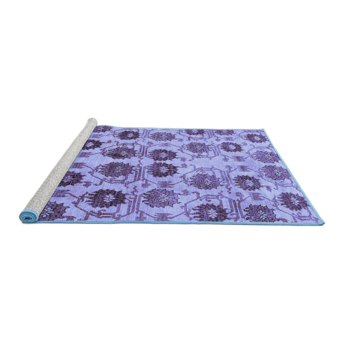 Sideview of Machine Washable Abstract Blue Modern Rug, wshabs1854blu