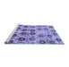 Sideview of Machine Washable Abstract Blue Modern Rug, wshabs1854blu