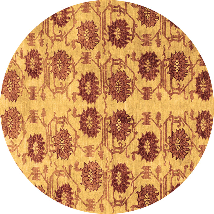 Round Abstract Brown Modern Rug, abs1854brn
