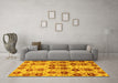 Machine Washable Abstract Yellow Modern Rug in a Living Room, wshabs1854yw