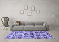 Machine Washable Abstract Blue Modern Rug, wshabs1854blu