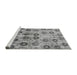 Sideview of Machine Washable Abstract Gray Modern Rug, wshabs1854gry