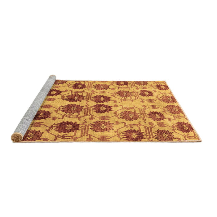 Sideview of Machine Washable Abstract Brown Modern Rug, wshabs1854brn