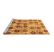 Sideview of Machine Washable Abstract Brown Modern Rug, wshabs1854brn