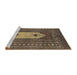 Sideview of Machine Washable Abstract Bakers Brown Rug, wshabs1855