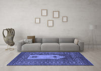 Machine Washable Abstract Blue Modern Rug, wshabs1855blu