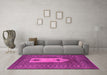 Machine Washable Abstract Pink Modern Rug in a Living Room, wshabs1855pnk