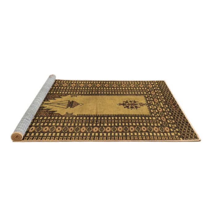 Sideview of Machine Washable Abstract Brown Modern Rug, wshabs1855brn
