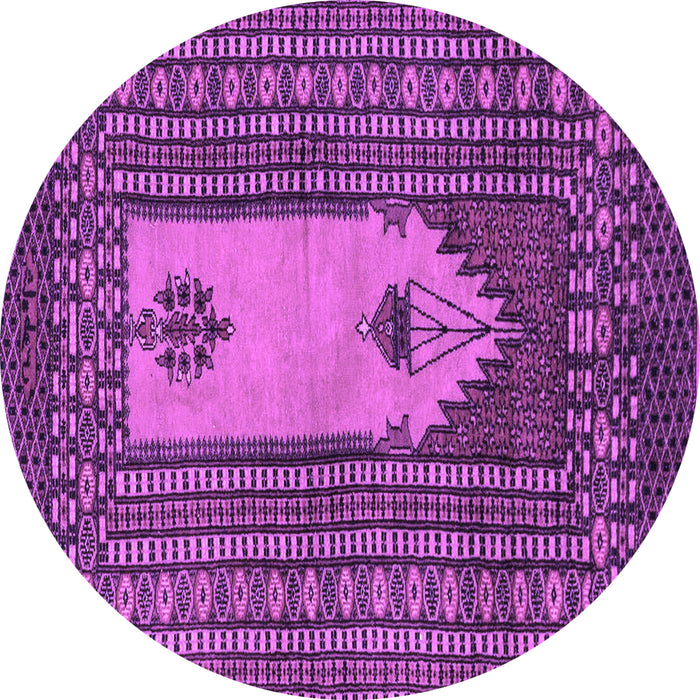 Round Machine Washable Abstract Purple Modern Area Rugs, wshabs1855pur