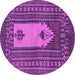 Round Machine Washable Abstract Purple Modern Area Rugs, wshabs1855pur