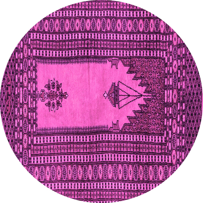 Round Machine Washable Abstract Pink Modern Rug, wshabs1855pnk