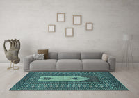 Machine Washable Abstract Light Blue Modern Rug, wshabs1855lblu