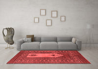 Machine Washable Abstract Red Modern Rug, wshabs1855red