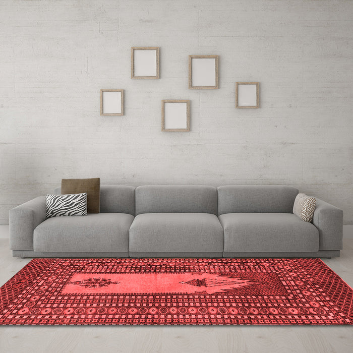 Modern Red Washable Rugs