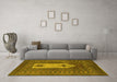 Machine Washable Abstract Yellow Modern Rug in a Living Room, wshabs1855yw