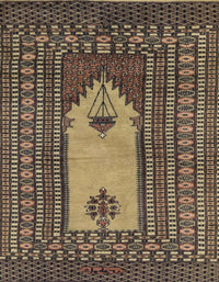 Machine Washable Abstract Bakers Brown Rug, wshabs1855