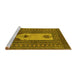 Sideview of Machine Washable Abstract Yellow Modern Rug, wshabs1855yw