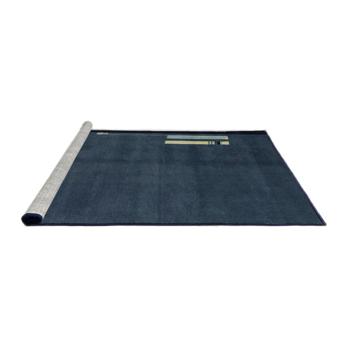 Sideview of Machine Washable Abstract Deep-Sea Blue Rug, wshabs1856