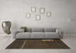 Machine Washable Abstract Brown Modern Rug in a Living Room,, wshabs1856brn