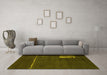 Machine Washable Abstract Yellow Modern Rug in a Living Room, wshabs1856yw