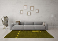 Machine Washable Abstract Yellow Modern Rug, wshabs1856yw