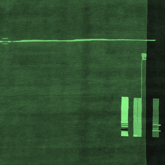 Square Abstract Emerald Green Modern Rug, abs1856emgrn