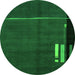 Round Machine Washable Abstract Green Modern Area Rugs, wshabs1856grn