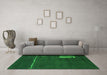 Machine Washable Abstract Green Modern Area Rugs in a Living Room,, wshabs1856grn