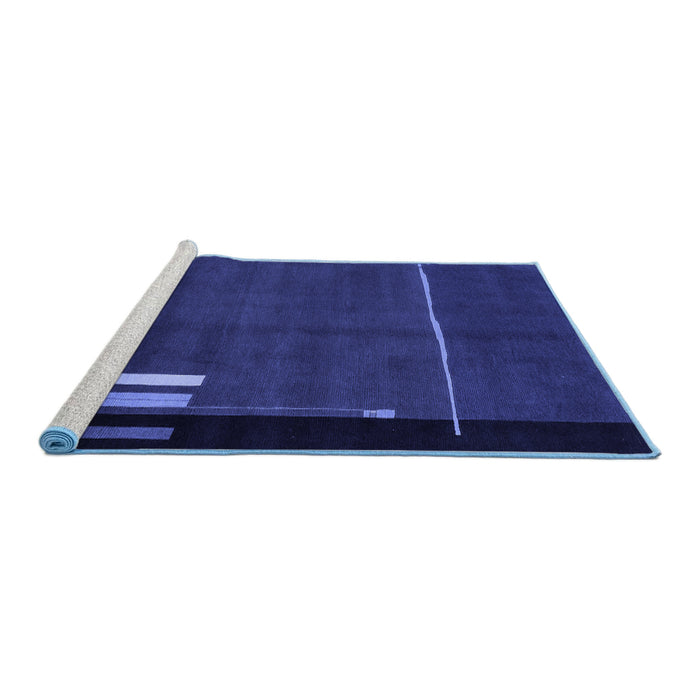 Sideview of Machine Washable Abstract Blue Modern Rug, wshabs1856blu