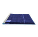 Sideview of Machine Washable Abstract Blue Modern Rug, wshabs1856blu