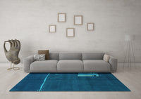 Machine Washable Abstract Light Blue Modern Rug, wshabs1856lblu