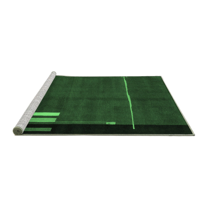 Sideview of Machine Washable Abstract Emerald Green Modern Area Rugs, wshabs1856emgrn
