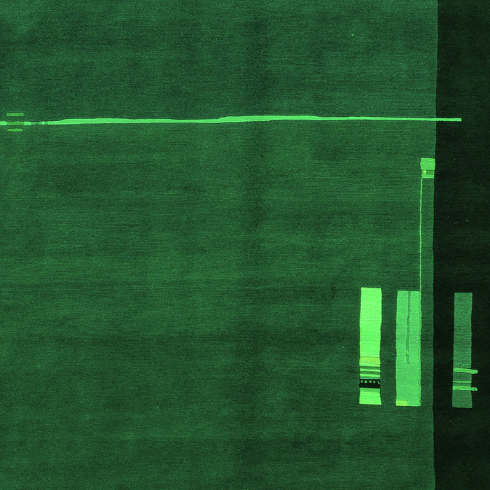 Square Machine Washable Abstract Green Modern Area Rugs, wshabs1856grn