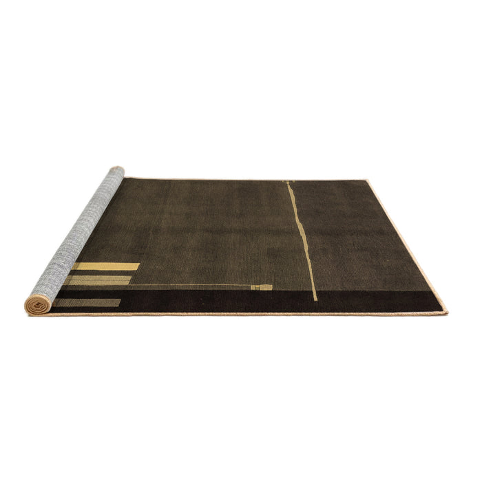 Sideview of Machine Washable Abstract Brown Modern Rug, wshabs1856brn