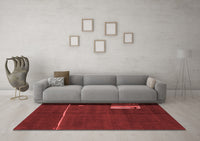 Machine Washable Abstract Red Modern Rug, wshabs1856red