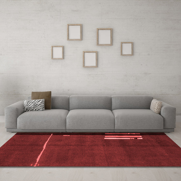 Modern Red Washable Rugs