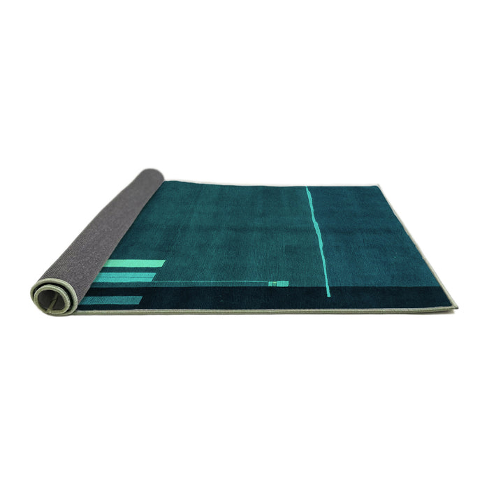 Sideview of Abstract Turquoise Modern Rug, abs1856turq
